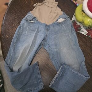 Motherhood Light Blue Straight Leg Capri